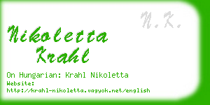 nikoletta krahl business card
